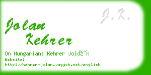 jolan kehrer business card